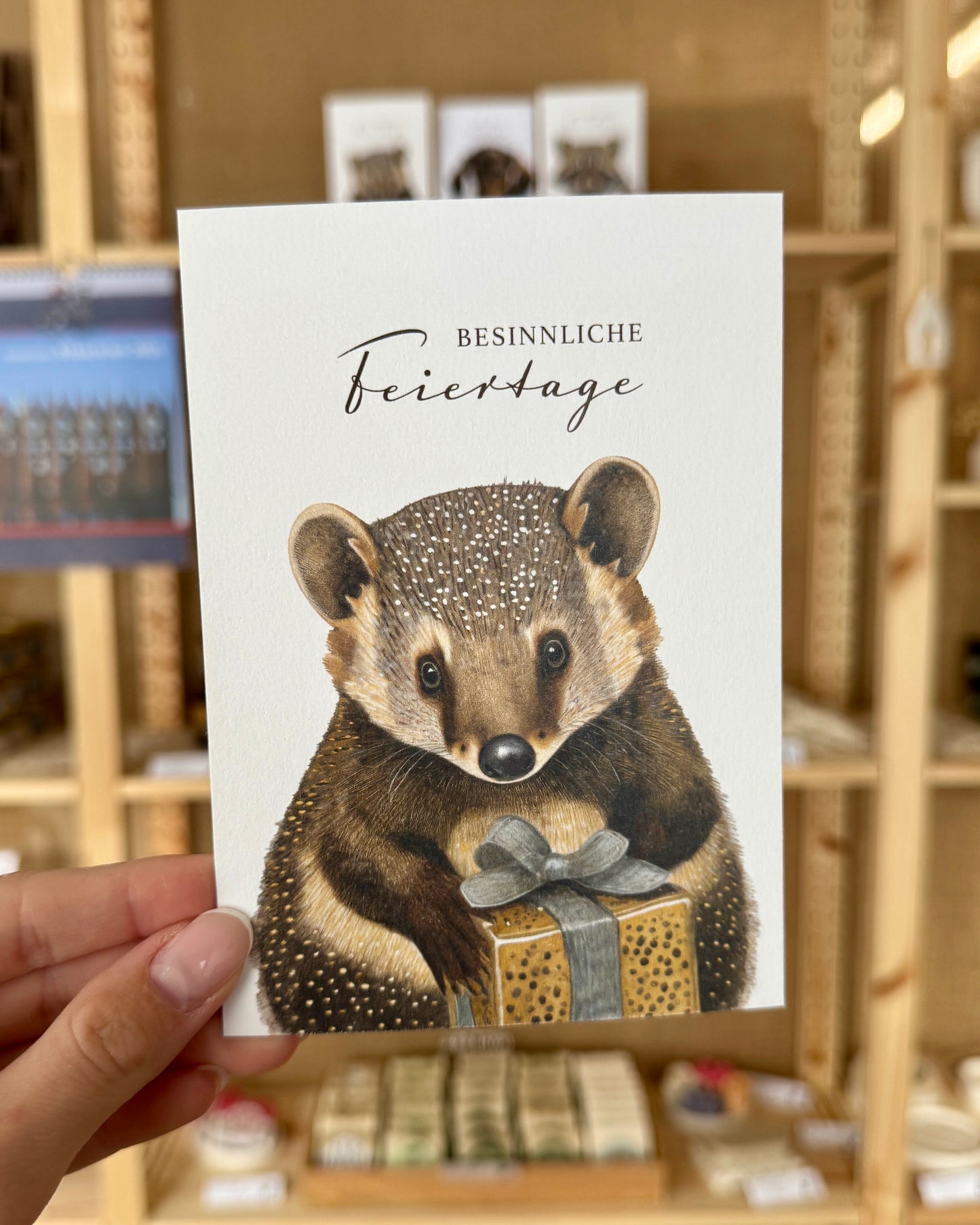 Weihnachten: Postkarte „Dachs“