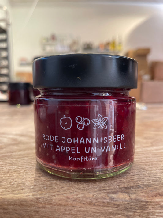 Schmierkram Konfitüre "Johannisbeer mit Appel un Vanille" 230 g .