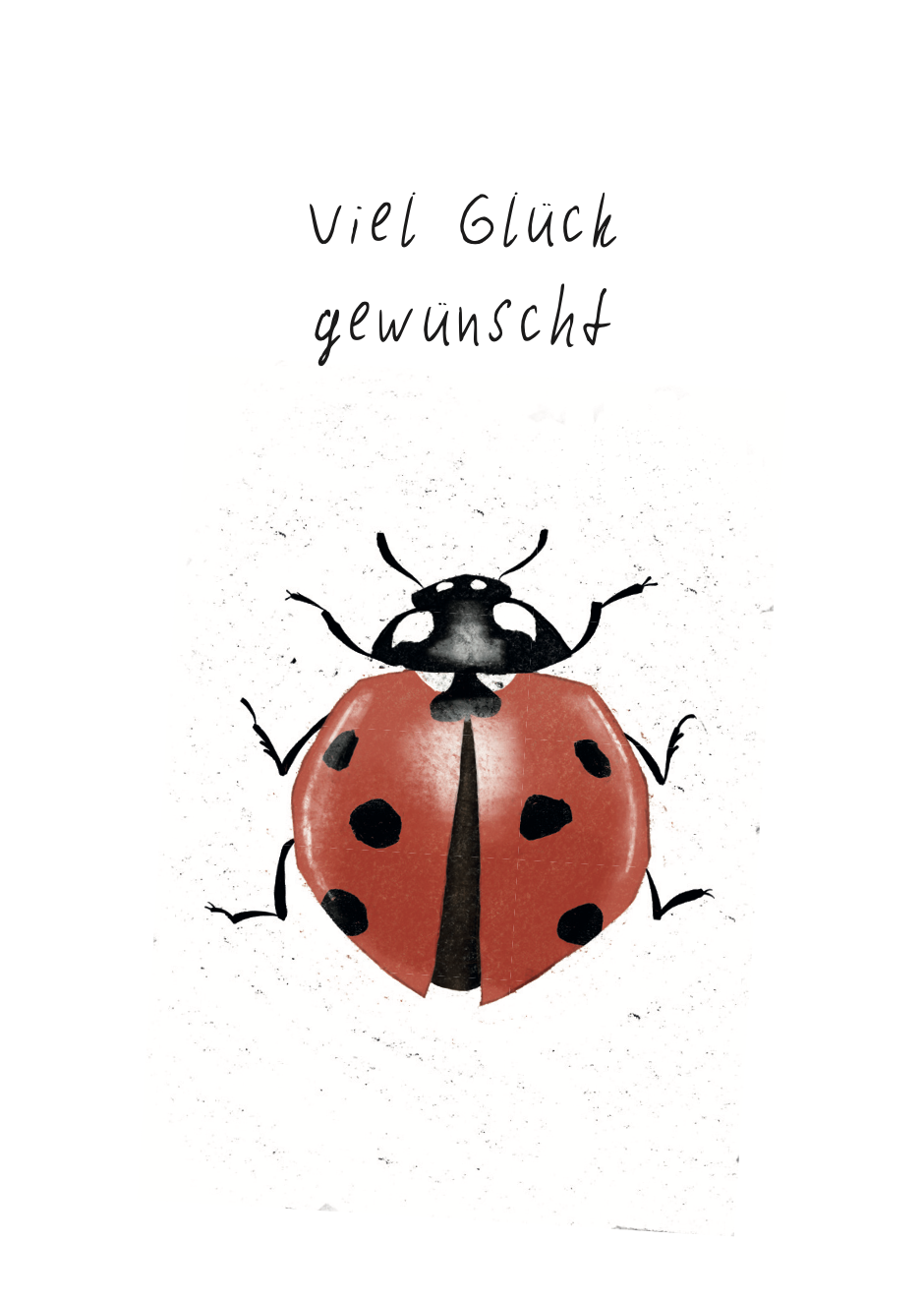 Postkarte Marienkäfer Lüchting "viel Glück gewünscht"