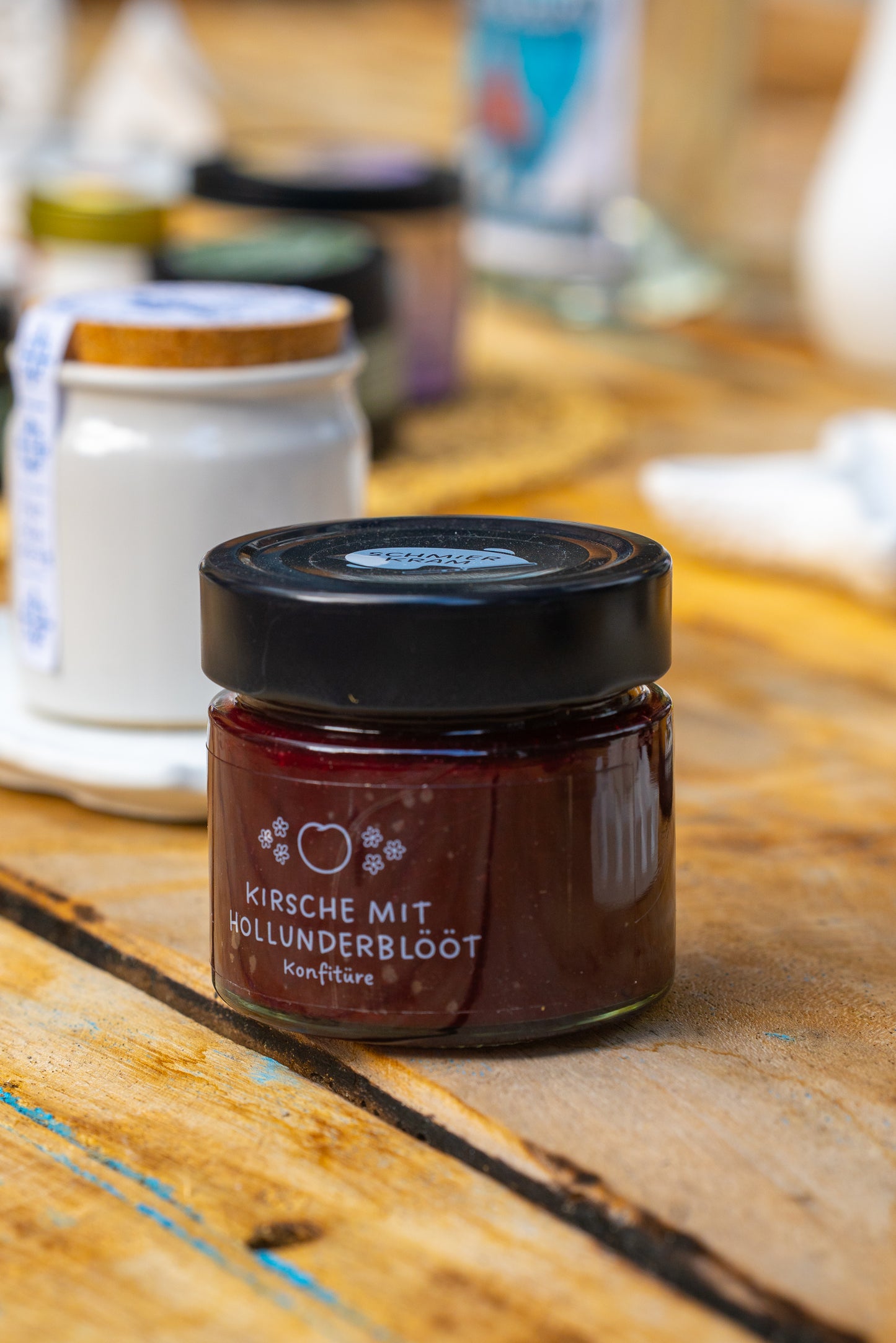 Schmierkram Konfitüre "Kirsche mit Hollunderblööt" 230 g.