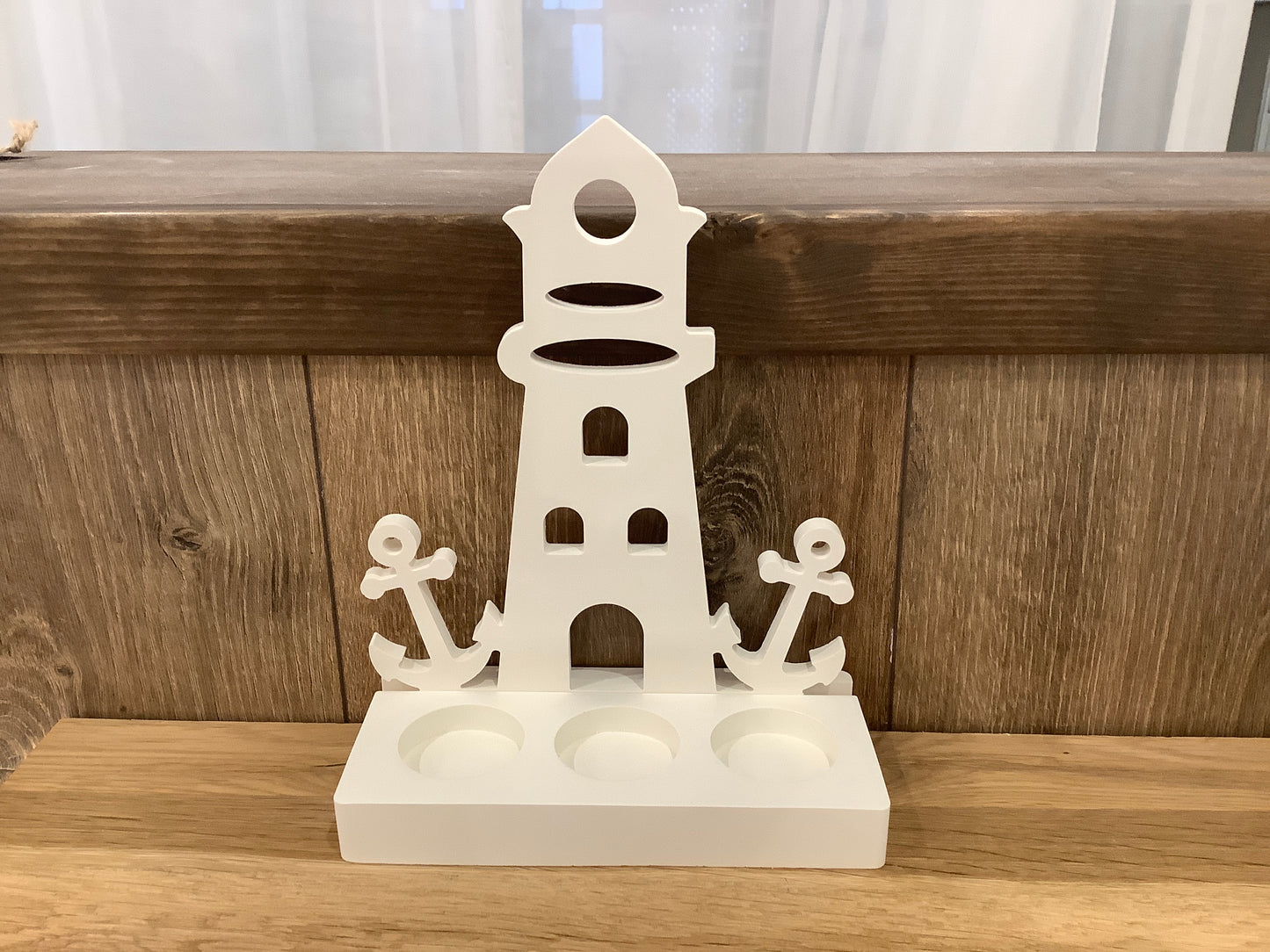 Deko Einschieber Leuchtturm mit zwei Anker