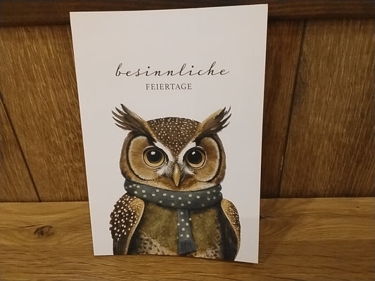 Weihnachten: Klappkarte „Eule“